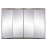 Impact Plus 144 in. x 80 in. Polished Edge Mirror Framed with Gasket Interior Closet Sliding Door with Chrome Trim