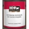 BEHR PREMIUM PLUS 1 gal. #MQ2-39 Rare Wood Hi-Gloss Enamel Interior/Exterior Paint