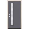 Builders Choice 36 in. x 80 in. Right-Hand/Inswing 1-Lite Rain Glass London Painted Fiberglass Prehung Front Door w/4-9/16 in. Frame