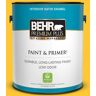 BEHR PREMIUM PLUS 1 gal. #330B-7 Sunflower Satin Enamel Low Odor Interior Paint & Primer