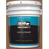 BEHR PREMIUM PLUS 5 gal. #260F-7 Caramel Latte Satin Enamel Exterior Paint & Primer