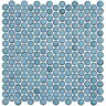 ANDOVA Honoro Bulbi Deusen Blue Glossy 11-15/16 in. x 12-1/8 in. Penny Round Smooth Glass Mosaic Wall Tile (10 sq. ft./Case)