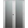 Belldinni Vona 202 64 in. x 84 in. Left Hand Active Full Lite Frosted Glass Ribeira Ash Wood Composite Double Prehung French Door