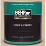 BEHR PREMIUM PLUS 1 qt. #S280-3 Practical Tan Semi-Gloss Enamel Exterior Paint & Primer