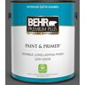 BEHR PREMIUM PLUS 1 gal. #N460-6 Hematite Satin Enamel Low Odor Interior Paint & Primer