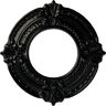 Ekena Millwork 9 in. x 4-1/8 in. ID x 5/8 in. Benson Urethane Ceiling Medallion (Fits Canopies upto 4-1/8 in.), Black Pearl