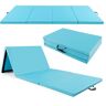 HONEY JOY 10 ft. x 4 ft. x 2 in. 4-Panel Folding Exercise Mat with Carrying Handles for Gym Flooring Mat Blue 40 sq.ft.