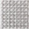 Apollo Tile Gray and White 11.3 in. x 11.3 in. Wooden Polished Marble Mosaic Tile (4.43 sq. ft./Case)