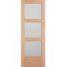 Masonite 30 in. x 84 in. Unfinished Fir Veneer 3-Lite Equal Solid Wood Interior Barn Door Slab