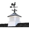 Good Directions Coventry 26in. x 26in. Square x 62in. High Vinyl Cupola with Black Aluminum Roof and Black Aluminum Rooster Weathervane