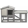 ANGELES HOME 58 in. Weatherproof Wooden Rabbit Hutch with Lockable Doors and Removable Tray-Gray