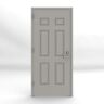 L.I.F Industries 30 in. x 80 in. Gray Right-Hand 6-Panel Security Steel Prehung Commercial Door with Welded Frame