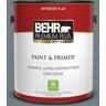 BEHR PREMIUM PLUS 1 gal. #BXC-48 Courtyard Blue Flat Low Odor Interior Paint & Primer