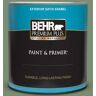 BEHR PREMIUM PLUS 1 qt. #PPU11-02 Shallot Bulb Satin Enamel Exterior Paint & Primer