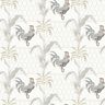 Chesapeake Hank Grey Rooster Grey Paper Strippable Roll (Covers 56.4 sq. ft.)