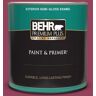 BEHR PREMIUM PLUS 1 qt. 110B-7 Raspberry Pudding Semi-Gloss Enamel Exterior Paint & Primer