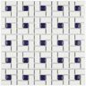 Merola Tile Spiral Blue and White 12-1/2 in. x 12-1/2 in. Porcelain Mosaic Tile (11.1 sq. ft./Case)