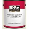 BEHR PREMIUM PLUS 1 gal. #400E-2 Turtle Dove Hi-Gloss Enamel Interior/Exterior Paint