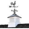 Good Directions Coventry 18in.x18in. Square x51in. High Vinyl Cupola with Black Aluminum Roof and Dark Zinc Aluminum Rooster Weathervane