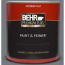 BEHR PREMIUM PLUS 1 qt. #N510-5 Liquid Mercury color Flat Exterior Paint & Primer