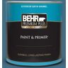 BEHR PREMIUM PLUS 1 qt. #PMD-24 Lake Stream Satin Enamel Exterior Paint & Primer