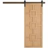 VeryCustom 30 in. x 84 in. The Mod Squad Sands Wood Sliding Barn Door with Hardware Kit in Black