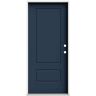 JELD-WEN 36 in. x 80 in. 2 Panel Euro Left-Hand/Inswing Revival Blue Steel Prehung Front Door