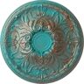 Ekena Millwork 26 in. x 3 in. Tristan Urethane Ceiling Medallion (Fits Canopies up to 5-1/2 in.), Copper Green Patina