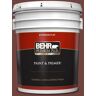 BEHR PREMIUM PLUS 5 gal. #ICC-82 Library Red Flat Exterior Paint & Primer