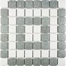 Merola Tile Crystalline Market Square Grey 11-3/4 in. x 11-3/4 in. Porcelain Mosaic Tile (9.8 sq. ft./Case)