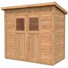 Leisure Season 8 ft. x 4 ft. Nordic Spruce Wooden Heavy-Duty Lean-To Storage Shed with Double Doors and Modern Pent Roof (32 sq. ft.)