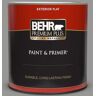 BEHR PREMIUM PLUS 1 qt. #PPU24-19 Shark Fin Flat Exterior Paint & Primer