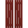 Ekena Millwork 15-1/2 in. W x 31 in. H Americraft 4 Board Exterior Real Wood Spaced Board and Batten Shutters w/Z-Bar Pepper Red