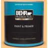 BEHR PREMIUM PLUS 1 qt. #P240-4 Mango Tango Satin Enamel Exterior Paint & Primer