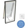 VELUX 21 in. x 54-7/16 in. Solar Powered Venting Deck Mount Skylight with Laminated Low-E3 Glass & White Room Darkening Blind