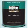 BEHR PREMIUM PLUS 1 qt. #520C-2 Fountain Spout Semi-Gloss Enamel Exterior Paint & Primer