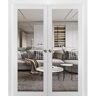 Sartodoors 36 in. x 80 in. 1-Panel White Finished Pine Wood Sliding Door with Double Pocket Hardware