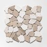 TILE CONNECTION Fit Tile White/Tan 11 in. x 11 in. x 9.5 mm Indonesian Marble Mesh-Mounted Mosaic Tile (9.28 sq. ft. / case)
