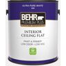 BEHR PREMIUM PLUS 1 gal. #W-D-610 White Glove Ceiling Flat Interior Paint