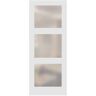 Stile Doors 24 in. x 80 in. Right-Handed 3-Lite Satin Etched Glass Solid Core Primed Wood MDF Single Prehung Interior Door