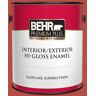 BEHR PREMIUM PLUS 1 gal. #M160-7 Raging Bull Hi-Gloss Enamel Interior/Exterior Paint