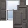 Ekena Millwork 14-3/4 in. x 31 in. Lifetime Vinyl Standard 2 Equal Raised Panel Shutters Pair Tuxedo Grey