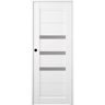 Belldinni 36 in. x 80 in. Right-Hand 3-Lite Frosted Glass Solid Core Dora Bianco Noble Wood Composite Single Prehung Interior Door