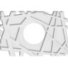 Ekena Millwork 22 in. x 14.62 in. x 1 in. Novo Architectural Grade PVC Contemporary Ceiling Medallion