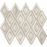 Daltile Lavaliere First Snow 10 in. x 12 in. Marble with Brass Diamond Mosaic (8.6 sq. ft./Case)