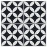 Villa Lagoon Tile Circulos B Black and White Evening 8 in. x 8 in. Cement Handmade Floor and Wall Tile (Box of 8 / 3.45 sq. ft.)