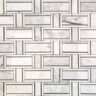 Ivy Hill Tile Mingle Asian Statuary and Athens Gray Interlocking 12-7/8 in. x 12-3/4 in. Marble Mosaic Tile (1.14 sq. ft.)