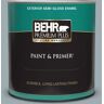 BEHR PREMIUM PLUS 1 qt. #ECC-30-1 Pelican Bay Semi-Gloss Enamel Exterior Paint & Primer