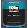 BEHR PREMIUM PLUS 1 qt. #N560-7 Limo-Scene Satin Enamel Exterior Paint & Primer