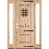 Krosswood Doors 60 in. x 96 in. Mediterranean Alder Sq-Top Clear Low-E Unfinished Wood Right-Hand Prehung Front Door with Full Sidelites